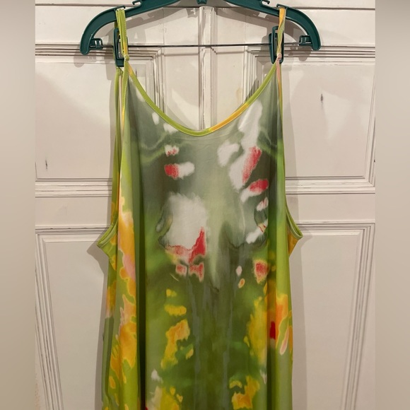 Beyond This Plane Maxi Dress (Size 4XL) (Lime Tie Dye) - Picture 5 of 7